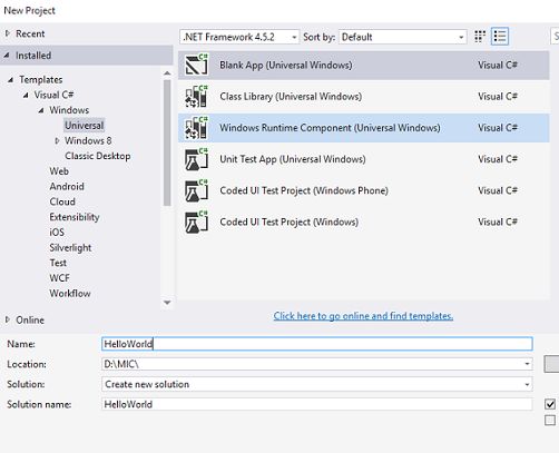 create a new project